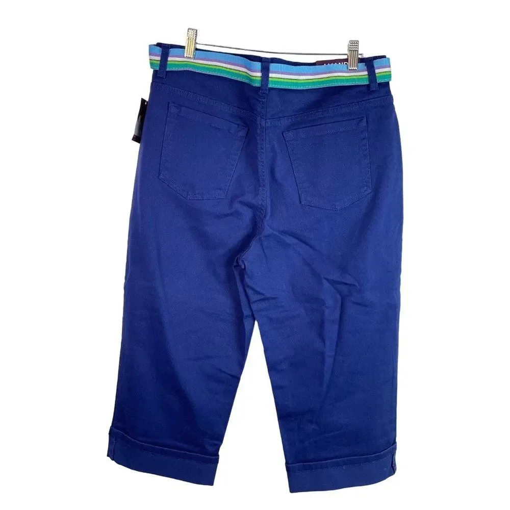 Gloria Vanderbilt Amanda Capri Jeans Blue Pants Cuffed Size 14 - Picture 5 of 10